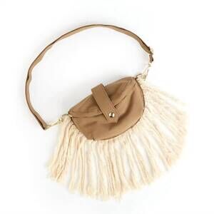 NEW THOMAS & LEE COMPANY women's fringe fanny bum bag in clay